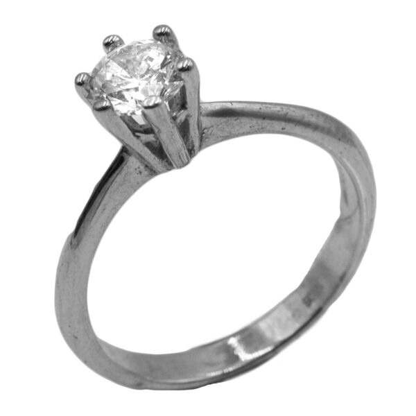 Δαχτυλίδι Μονόπετρο Ασημένιο Επιπλατινωμένο με Ζιργκόν - TR21