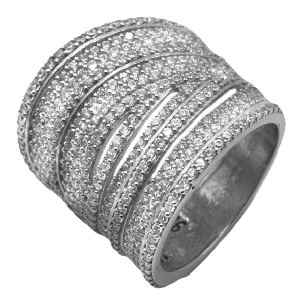 Δαχτυλίδι Ασημένιο Επιπλατινωμένο με Ζιργκόν - ITR4