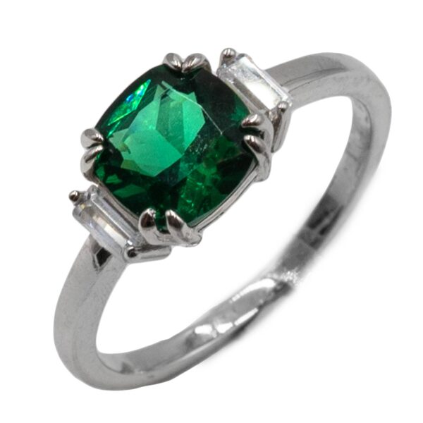 Δαχτυλίδι Μονόπετρο Ασημένιο Επιπλατινωμένο με Ζιργκόν - TR12