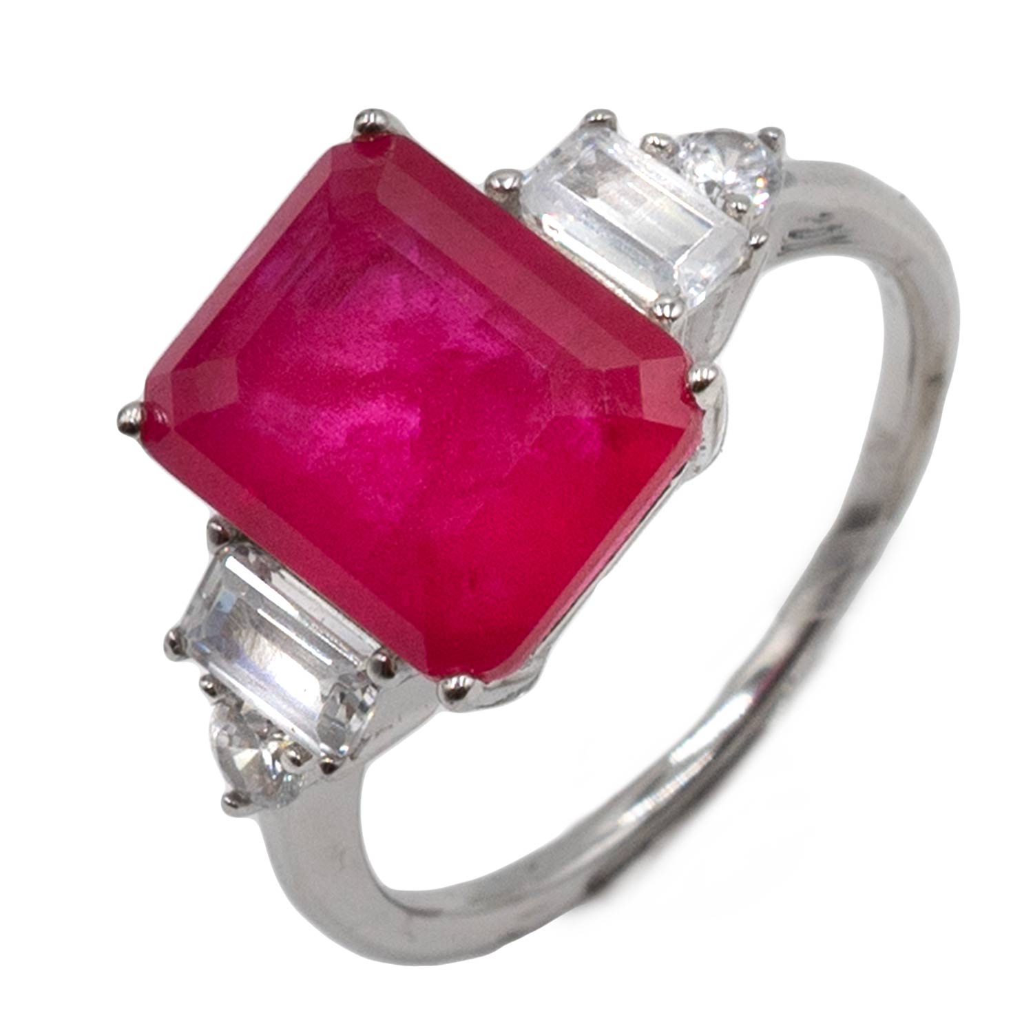 Δαχτυλίδι Μονόπετρο Ασημένιο Επιπλατινωμένο με Ζιργκόν - TR3