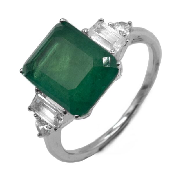 Δαχτυλίδι Μονόπετρο Ασημένιο Επιπλατινωμένο με Ζιργκόν - TR4