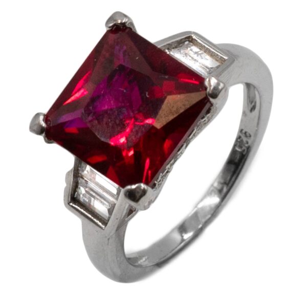 Δαχτυλίδι Μονόπετρο Ασημένιο Επιπλατινωμένο με Ζιργκόν - TR5