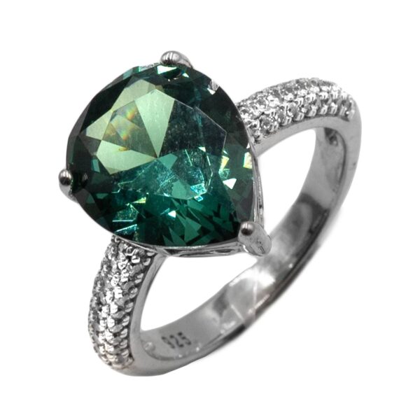 Δαχτυλίδι Μονόπετρο Ασημένιο Επιπλατινωμένο με Ζιργκόν - TR6