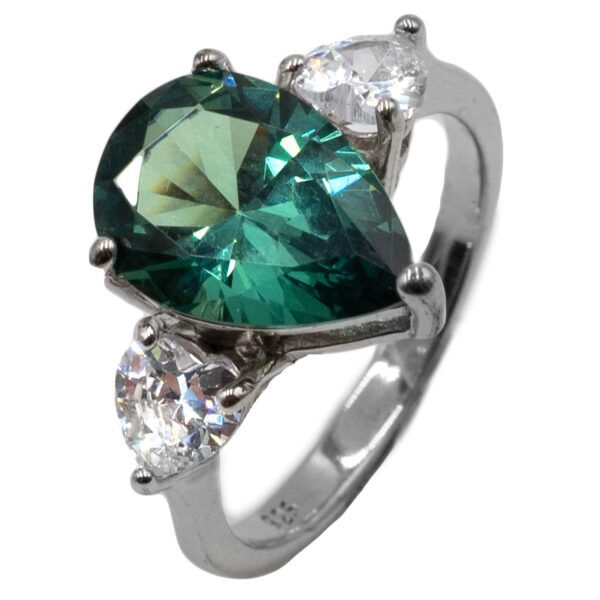 Δαχτυλίδι Μονόπετρο Ασημένιο Επιπλατινωμένο με Ζιργκόν - TR9