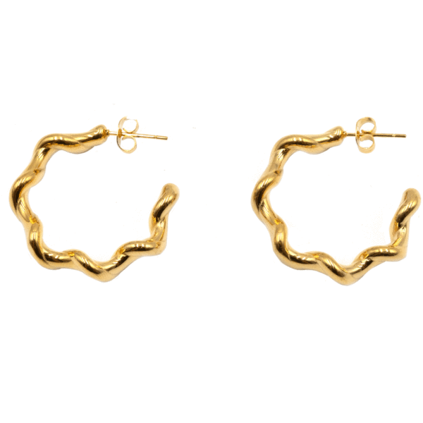 Σκουλαρίκια Αυτιού από Χειρουργικό Ατσάλι Επιχρυσωμένο - ATSEAR59