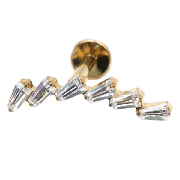 Σκουλαρίκι Αυτιού από Επιχρυσωμένο Τιτάνιο με Ζιργκόν - TB-1343Y