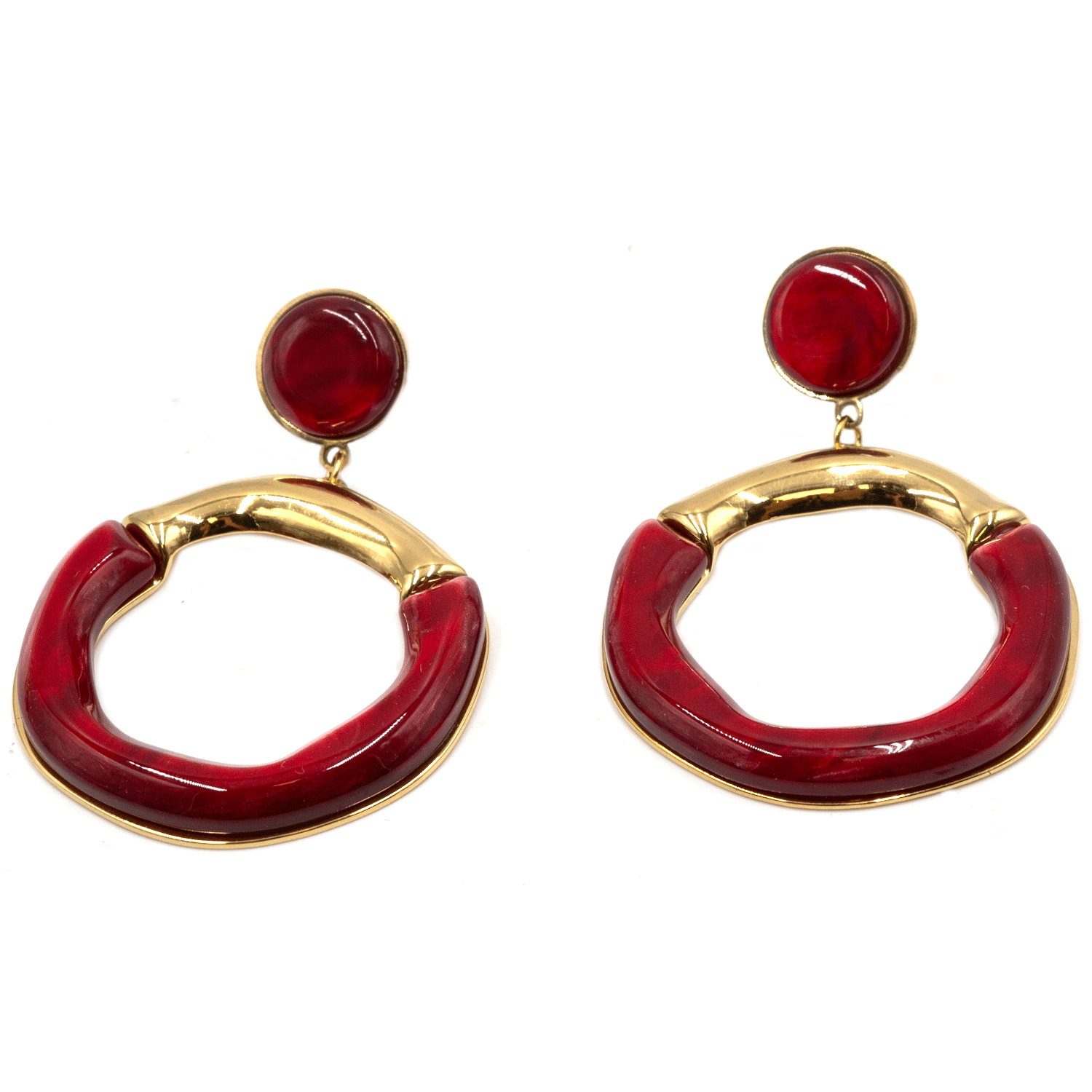 Σκουλαρίκια Αυτιού από Χειρουργικό Ατσάλι Επιχρυσωμένο - ATSEAR63