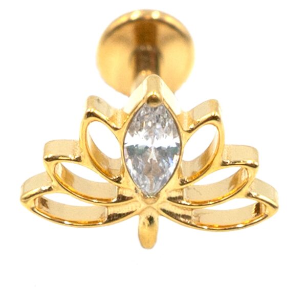 Σκουλαρίκι Αυτιού από Επιχρυσωμένο Τιτάνιο με Ζιργκόν - TB-1765Y