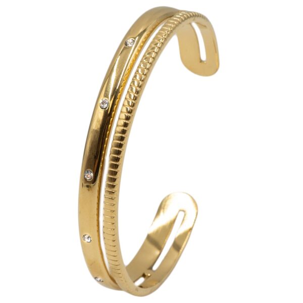 Βραχιόλι από Ατσάλι Τύπου Χειροπέδα Επιχρυσωμένο - BRAS15