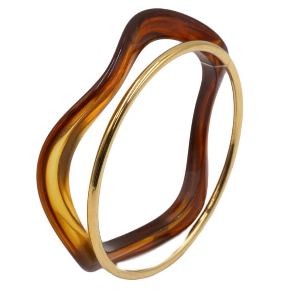 Βραχιόλι από Ατσάλι Τύπου Χειροπέδα Επιχρυσωμένο - BRAS2