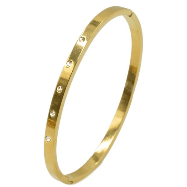 Βραχιόλι από Ατσάλι Τύπου Χειροπέδα Επιχρυσωμένο - BRAS4