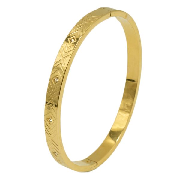 Βραχιόλι από Ατσάλι Τύπου Χειροπέδα Επιχρυσωμένο - BRAS5