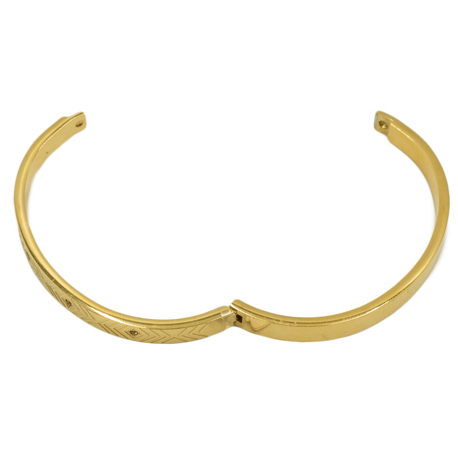 Βραχιόλι από Ατσάλι Τύπου Χειροπέδα Επιχρυσωμένο - BRAS5