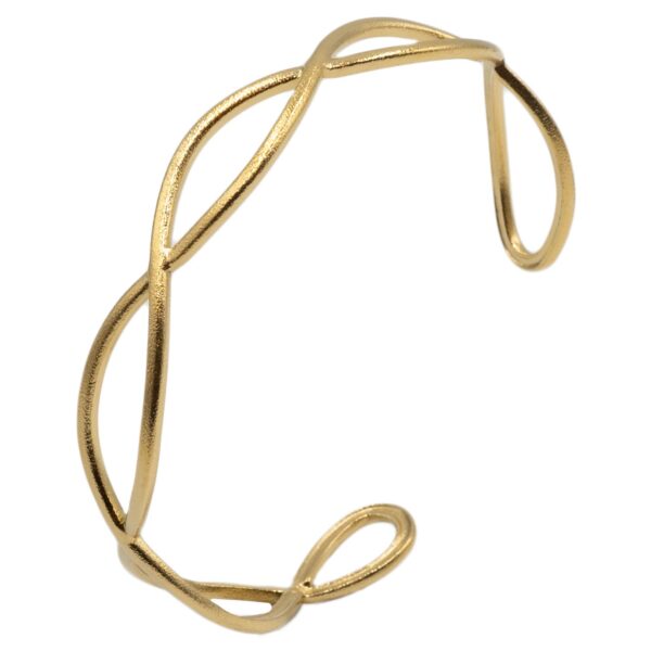 Βραχιόλι από Ατσάλι Τύπου Χειροπέδα Επιχρυσωμένο - BRAS17
