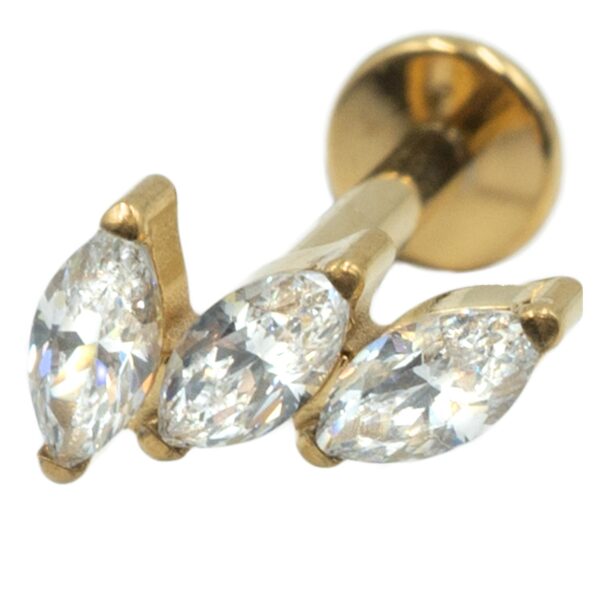 Σκουλαρίκι Αυτιού από Επιχρυσωμένο Τιτάνιο με Ζιργκόν - TB-1090