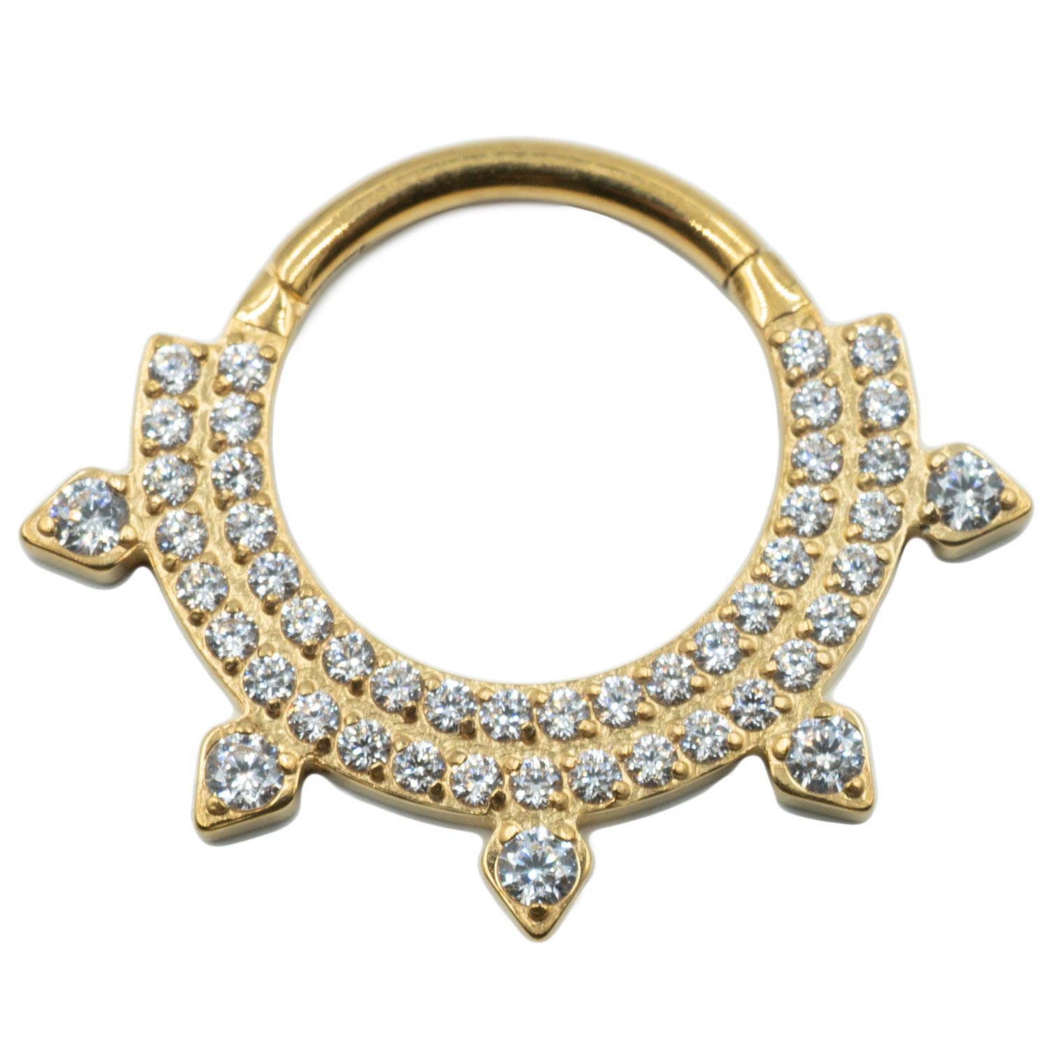 Σκουλαρίκι Σώματος από Τιτάνιο Επιχρυσωμένο με Ζιργκόν- TB-1124