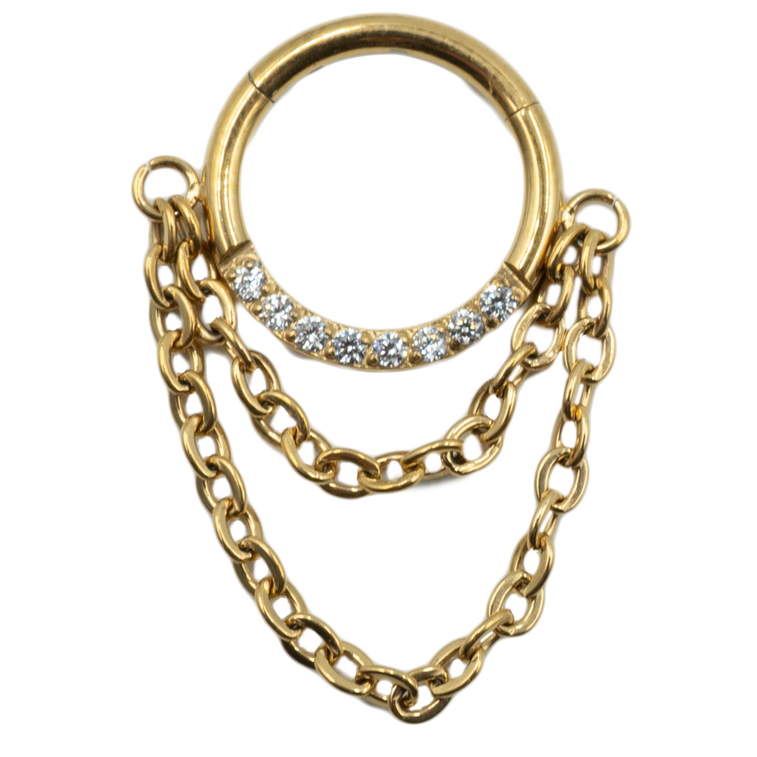 Σκουλαρίκι Σώματος από Τιτάνιο Επιχρυσωμένο με Ζιργκόν- TB-1246Y