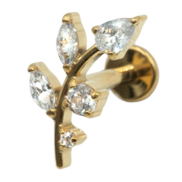 Σκουλαρίκι Αυτιού από Επιχρυσωμένο Τιτάνιο με Ζιργκόν - TB-1410