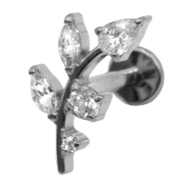 Σκουλαρίκι Αυτιού από Τιτάνιο με Ζιργκόν - TB-1410W