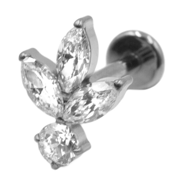 Σκουλαρίκι Αυτιού από Τιτάνιο με Ζιργκόν - TB-1615W