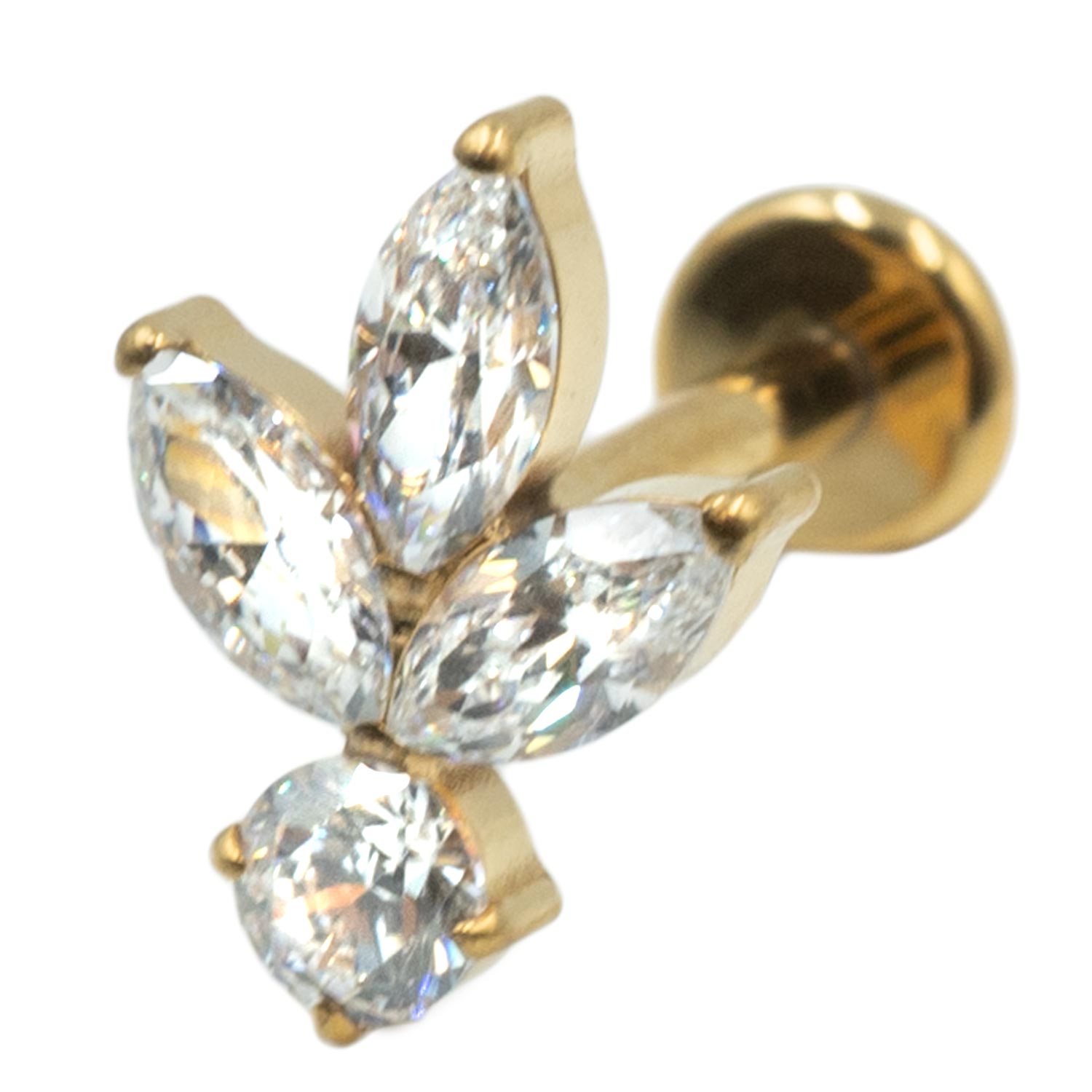 Σκουλαρίκι Αυτιού από Επιχρυσωμένο Τιτάνιο με Ζιργκόν - TB-1615