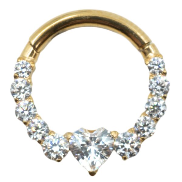 Σκουλαρίκι Σώματος από Επιχρυσωμένο Τιτάνιο με Ζιργκόν- TB-1656Y