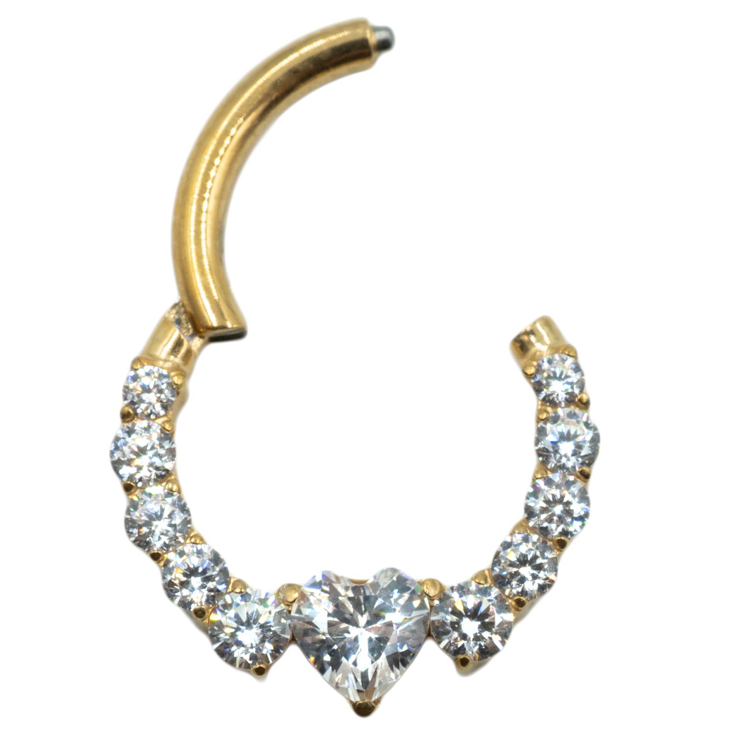 Σκουλαρίκι Σώματος από Επιχρυσωμένο Τιτάνιο με Ζιργκόν- TB-1656Y