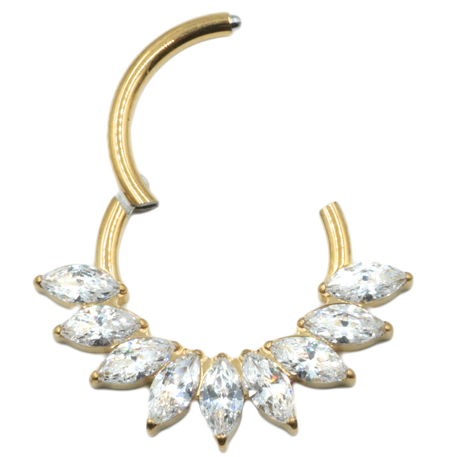 Σκουλαρίκι Σώματος από Τιτάνιο Επιχρυσωμένο με Ζιργκόν- TB-1674Y