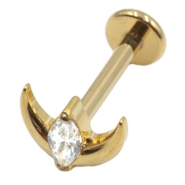 Σκουλαρίκι Αυτιού από Επιχρυσωμένο Τιτάνιο με Ζιργκόν - TB-1748Y