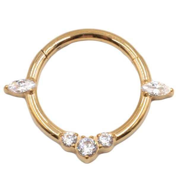 Σκουλαρίκι Σώματος από Επιχρυσωμένο Τιτάνιο με Ζιργκόν- TB-1843Y