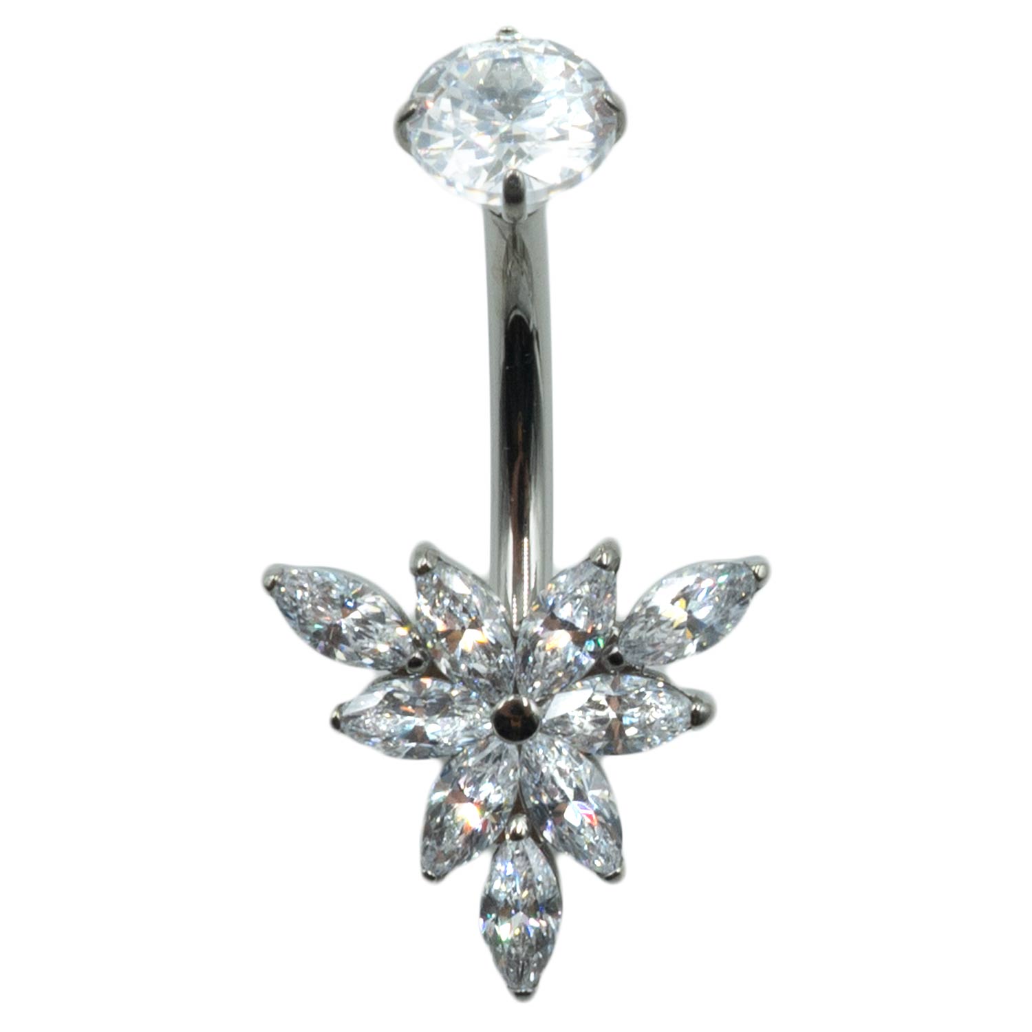 Σκουλαρίκι Αφαλού από Τιτάνιο και Σχέδιο με Ζιργκόν- TB-1881