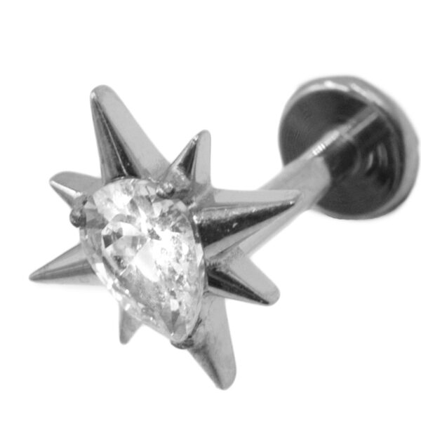 Σκουλαρίκι Αυτιού από Τιτάνιο με Ζιργκόν - TB-1894W