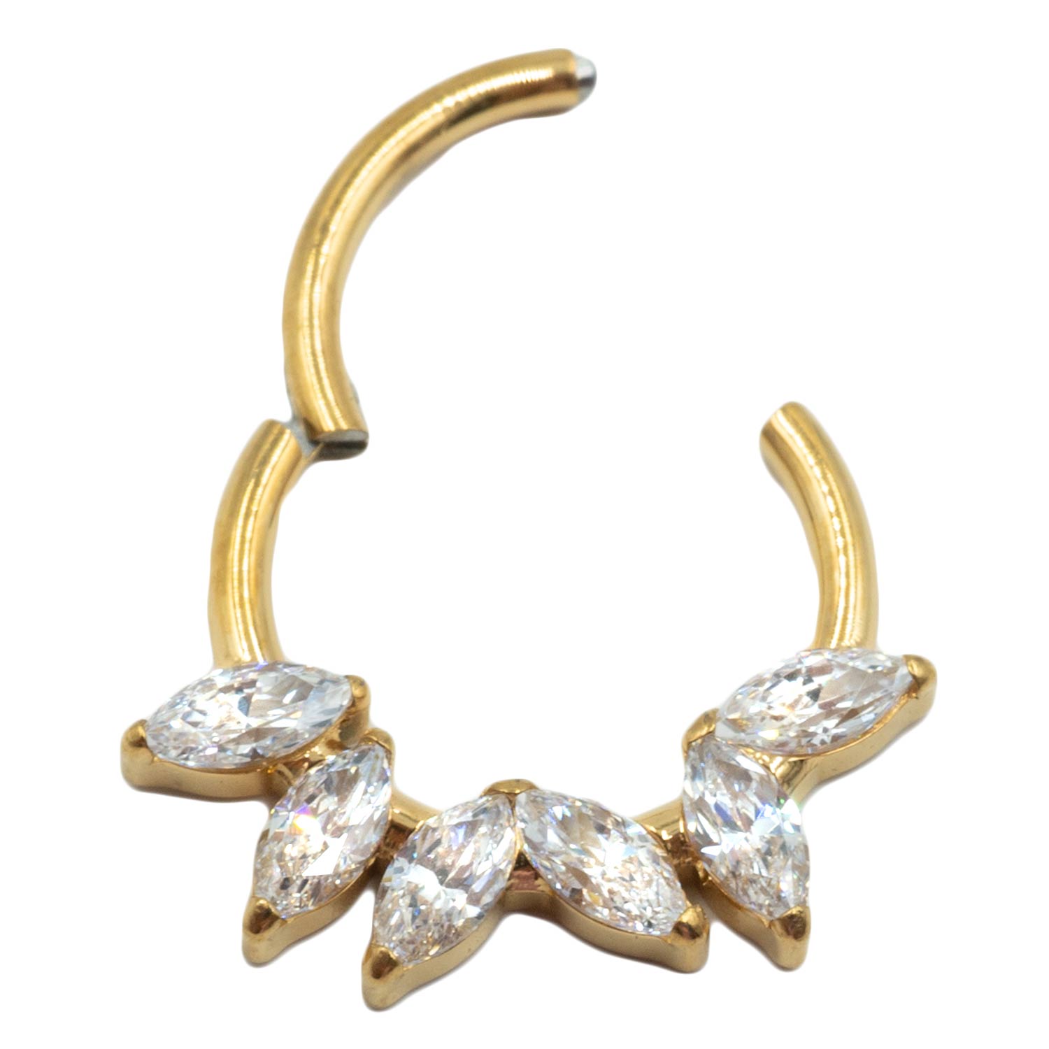 Σκουλαρίκι Σώματος από Τιτάνιο Επιχρυσωμένο με Ζιργκόν- TB-1939