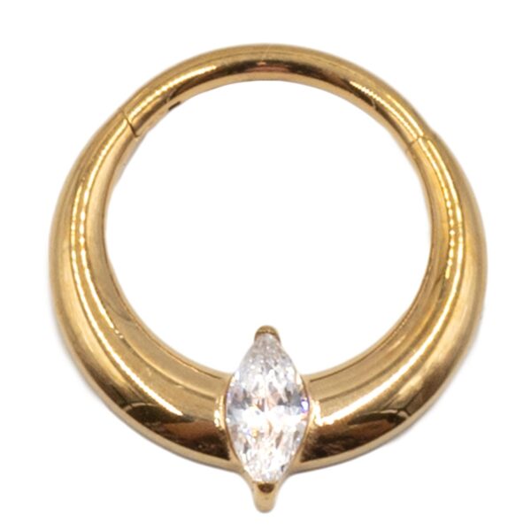 Σκουλαρίκι Σώματος από Επιχρυσωμένο Τιτάνιο με Ζιργκόν- TB-1982Y