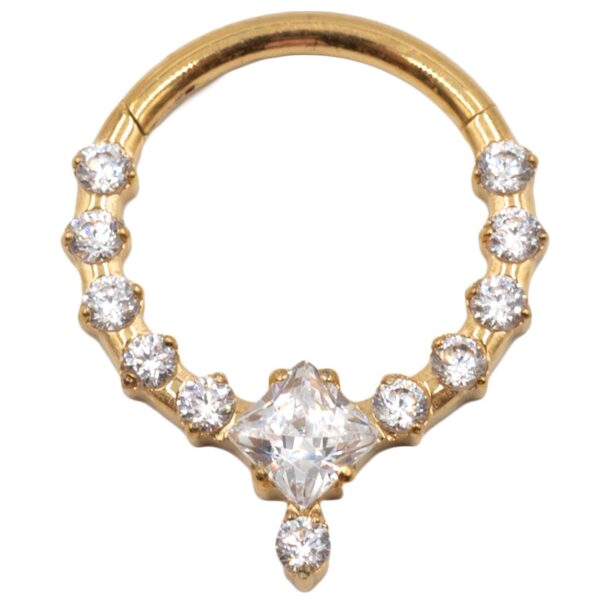 Σκουλαρίκι Σώματος από Επιχρυσωμένο Τιτάνιο με Ζιργκόν- TB-2054Y