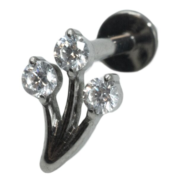 Σκουλαρίκι Αυτιού από Τιτάνιο με Ζιργκόν - TB-SMP5