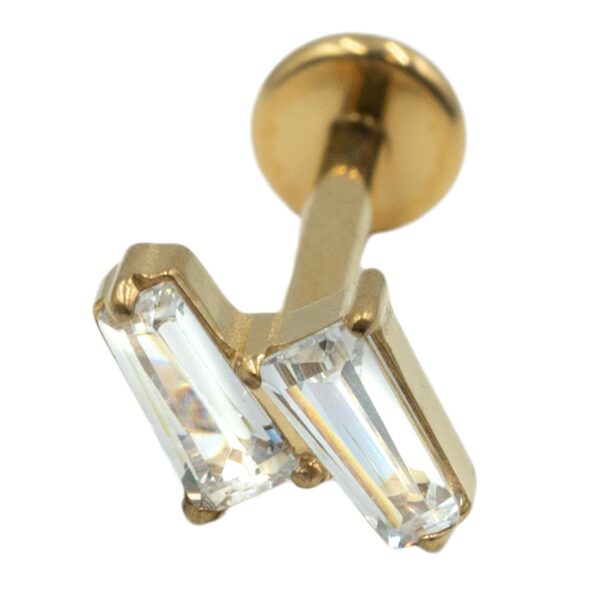 Σκουλαρίκι Αυτιού από Επιχρυσωμένο Τιτάνιο με Ζιργκόν - TB-SMP6