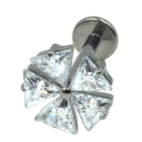 Σκουλαρίκι Αυτιού από Τιτάνιο με Ζιργκόν - TB-SMP4