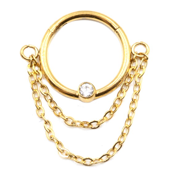 Σκουλαρίκι Σώματος από Ατσάλι Επιχρυσωμένο - ATS303