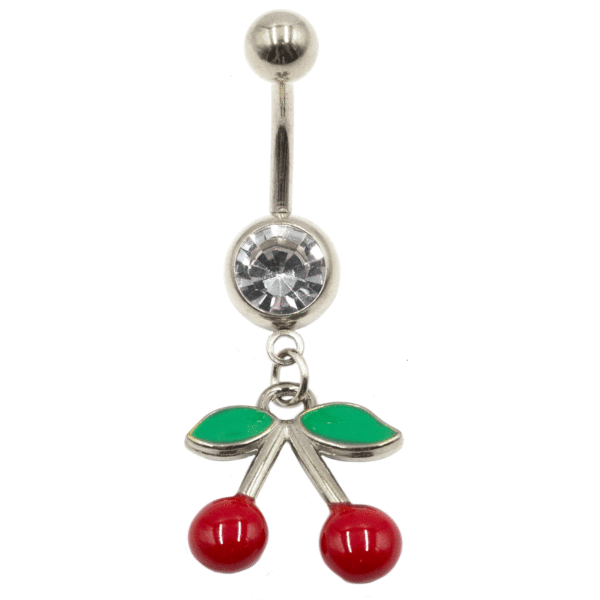 Σκουλαρίκι Αφαλού από Ατσάλι με Ζιργκόν και Σχέδιο από Μπρούτζο- BELJ401