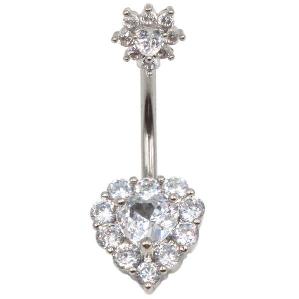 Σκουλαρίκι Αφαλού από Ατσάλι με Ζιργκόν και Σχέδιο - BELJ403