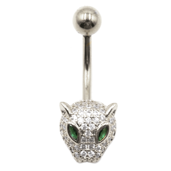 Σκουλαρίκι Αφαλού από Ατσάλι με Ζιργκόν και Σχέδιο - BELJ418