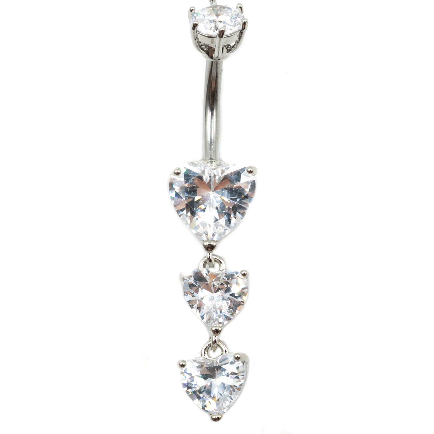 Σκουλαρίκι Αφαλού από Ατσάλι με Ζιργκόν και Σχέδιο από Μπρούτζο- BELJ427