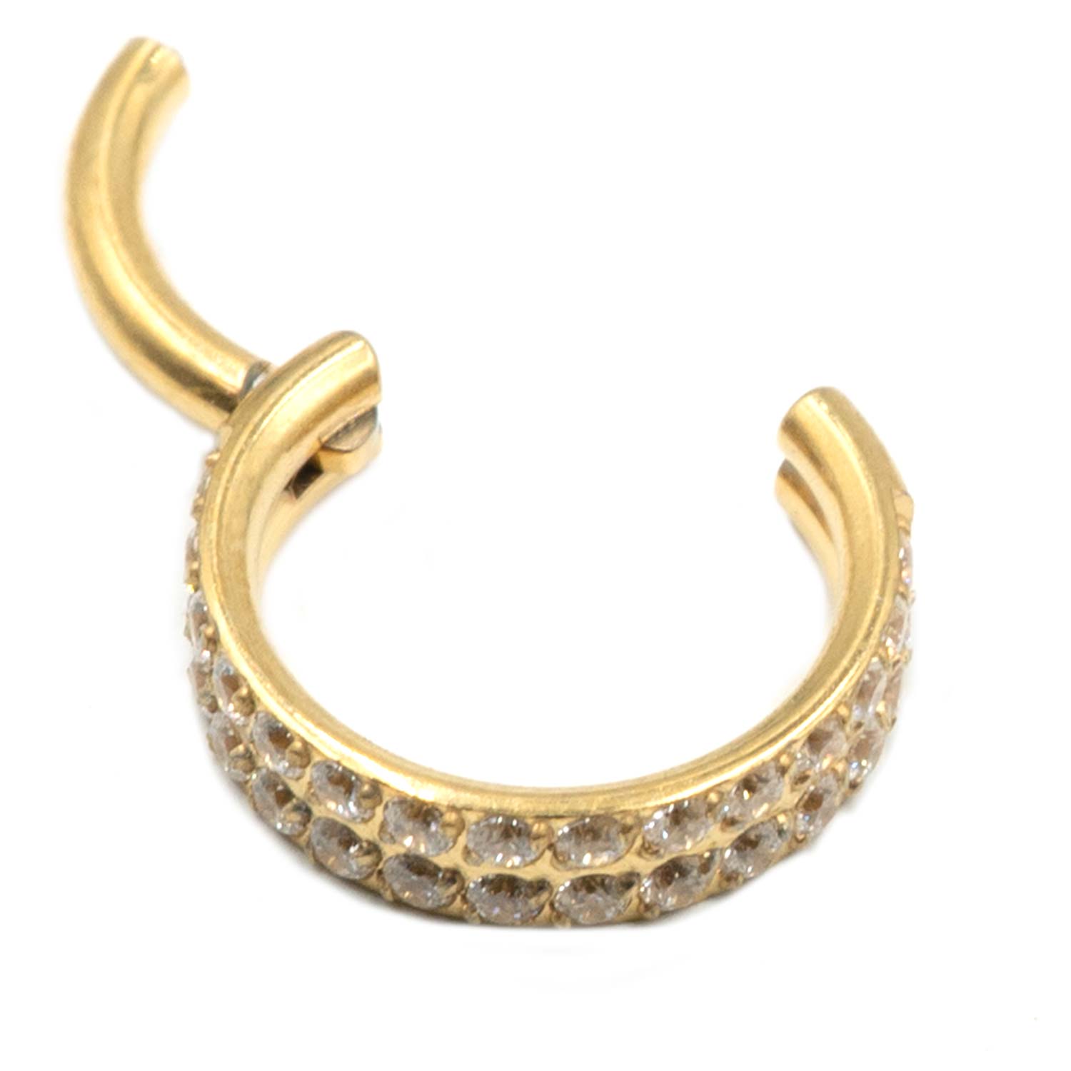 Σκουλαρίκι Σώματος από Επιχρυσωμένο Τιτάνιο με Ζιργκόν - TB-0464Y