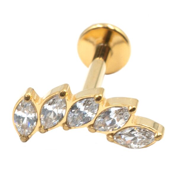 Σκουλαρίκι Αυτιού από Επιχρυσωμένο Τιτάνιο με Ζιργκόν - TB-0979Y