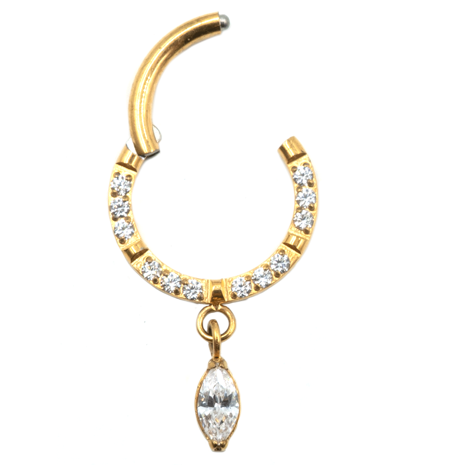 Σκουλαρίκι Σώματος από Επιχρυσωμένο Τιτάνιο με Ζιργκόν- TB-1364Y