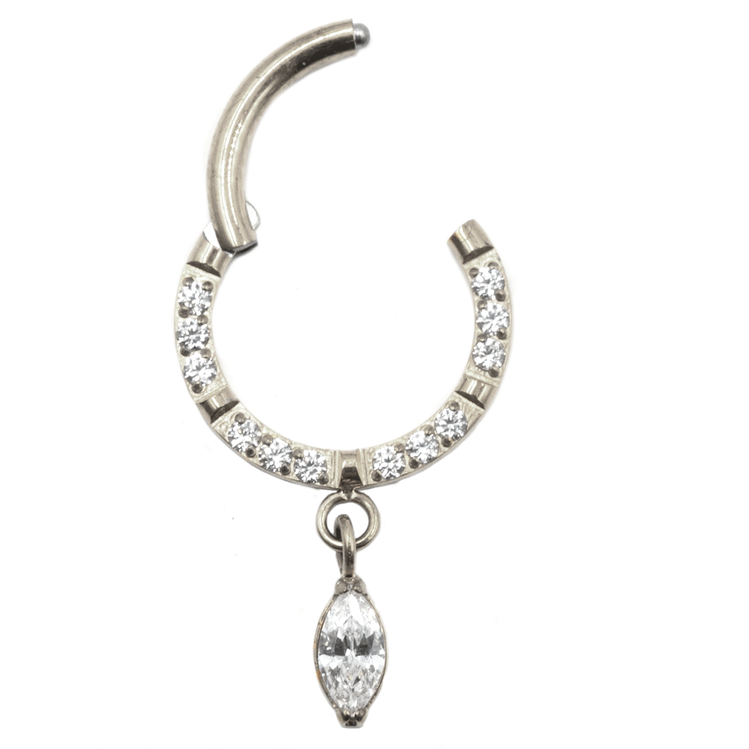 Σκουλαρίκι Σώματος από Τιτάνιο Κλικερ με Ζιργκον - TB-1364