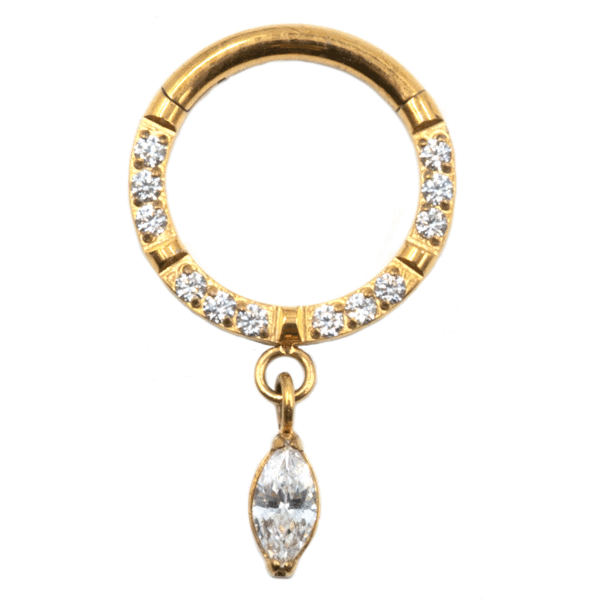Σκουλαρίκι Σώματος από Επιχρυσωμένο Τιτάνιο με Ζιργκόν- TB-1364Y