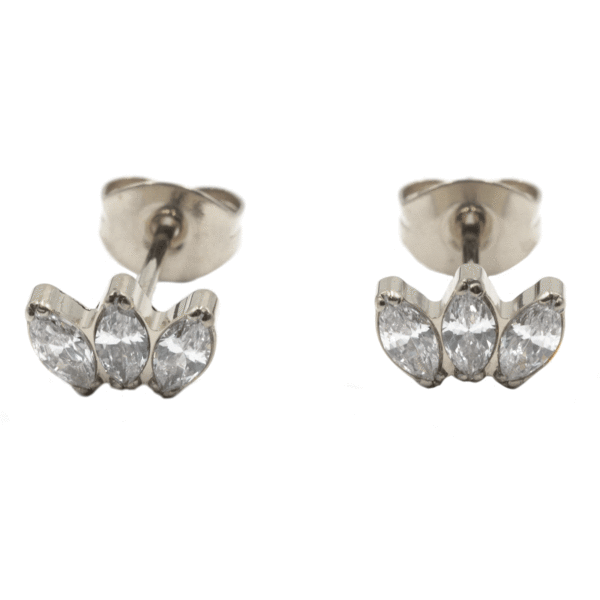 Σκουλαρίκια Αυτιού από Τιτάνιο με Καρφωτά Ζιργκόν- TB-1539