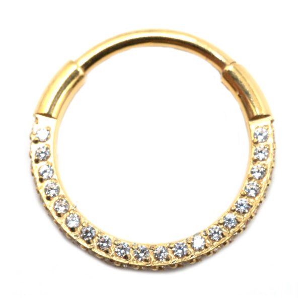 Σκουλαρίκι Μύτης από Τιτάνιο Επιχρυσωμένο Κρίκος Κλίκερ με Ζιργκόν - TB-1730Y